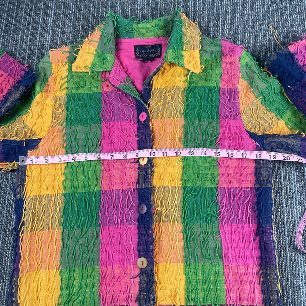 Vibrant Multicolor Button Down Jacket - image 4
